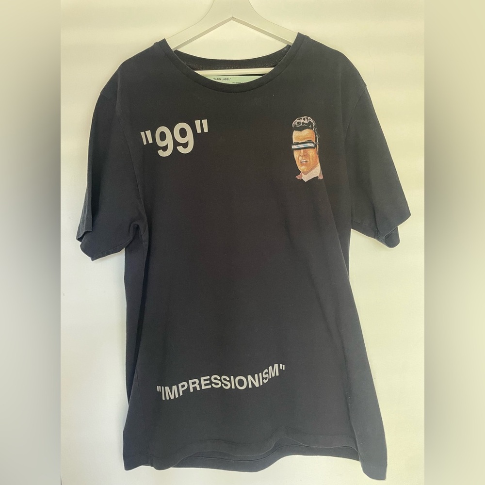 Off-White Black T-Shirt with Signature Label (oversize fit)